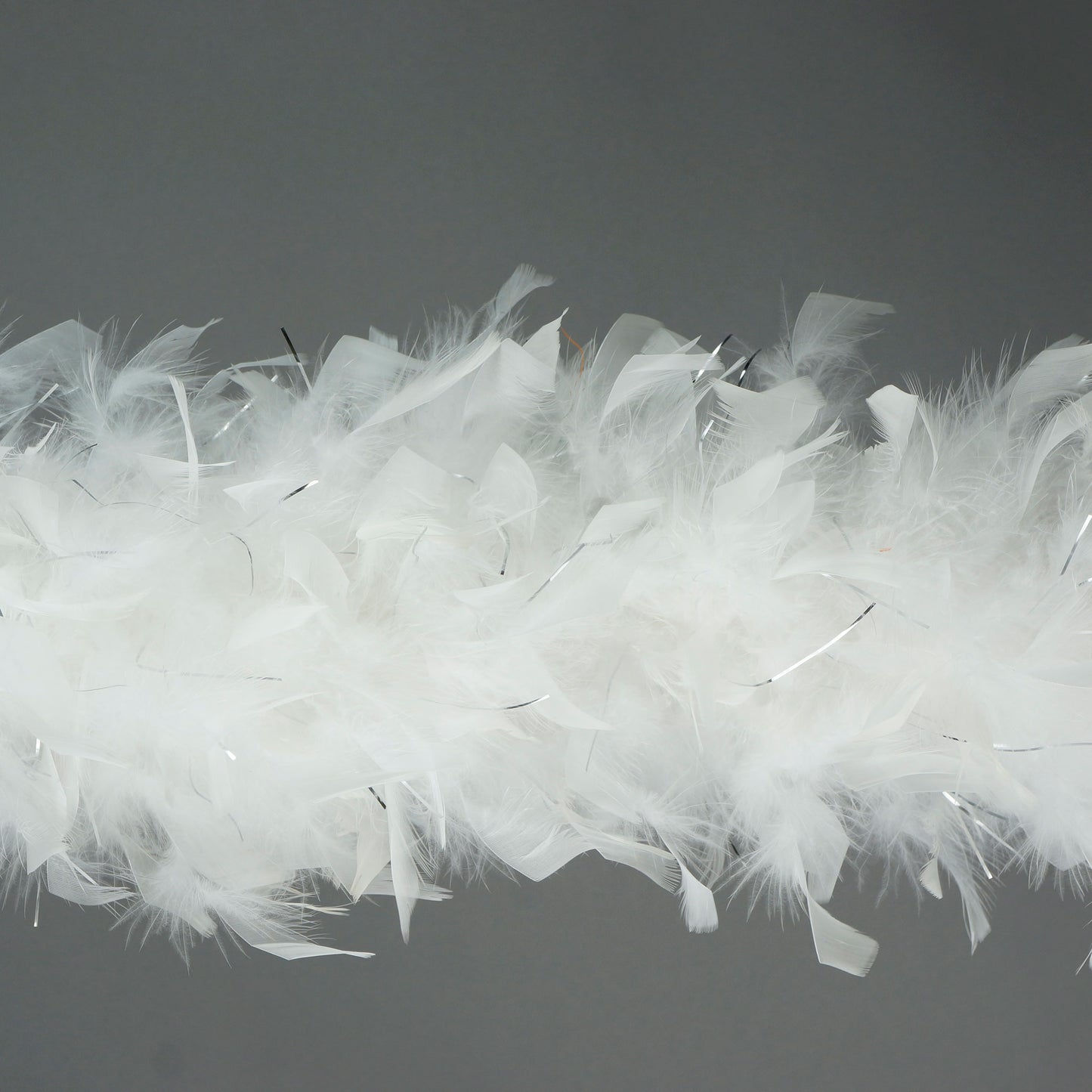 Chandelle Feather Boa with Lurex - Heavyweight  - White/Gold Lurex