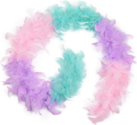 Chandelle Feather Boa - Lightweight - Candy Pink, Lavender, & Mint Sectional