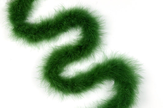 6 Ft. Medium Weight Solid Color Marabou Boa 2.5" - Juniper Green