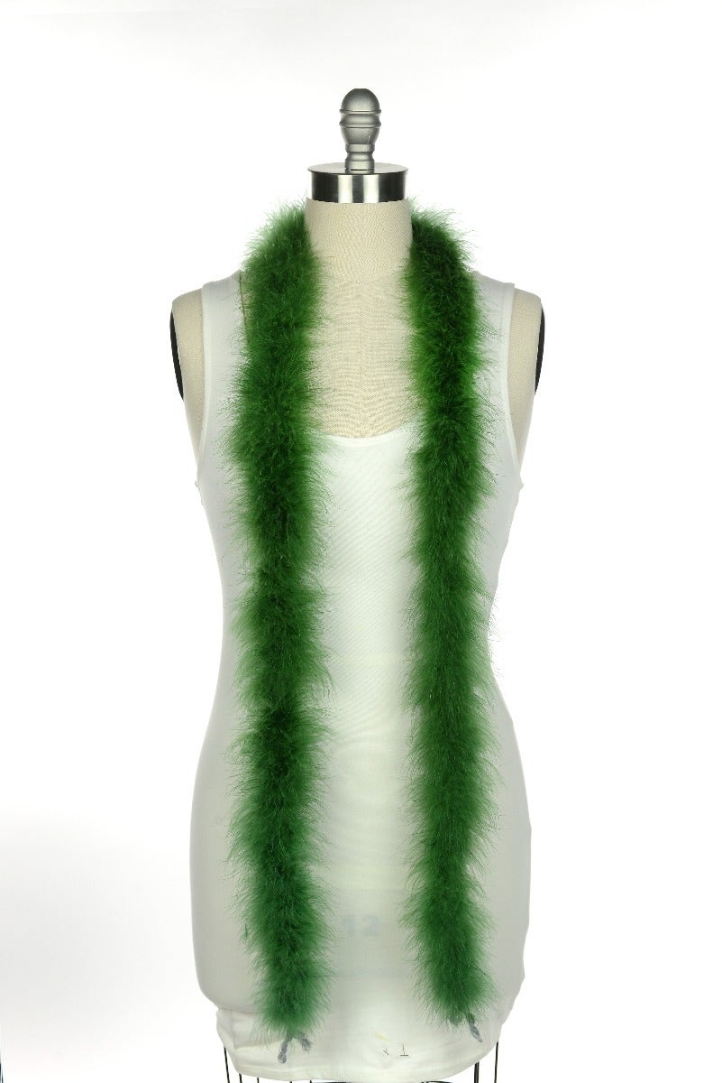 6 Ft. Medium Weight Solid Color Marabou Boa 2.5" - Juniper Green