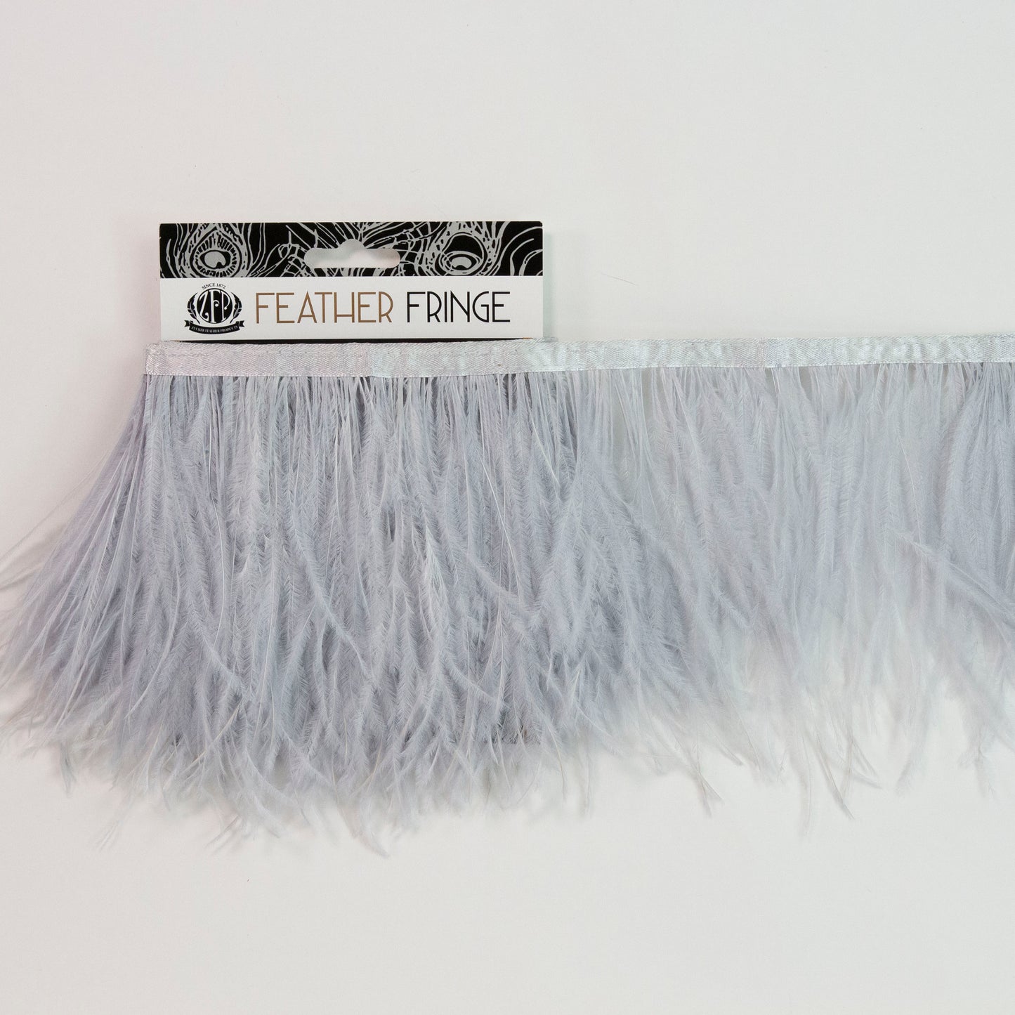 Ostrich Feather Fringe 2PLY - Silver