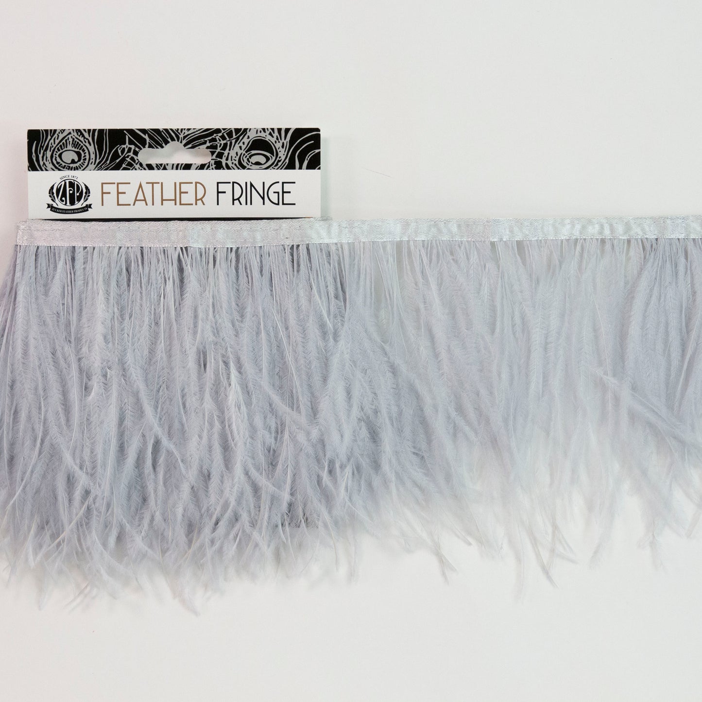 Ostrich Feather Fringe 2PLY - Silver