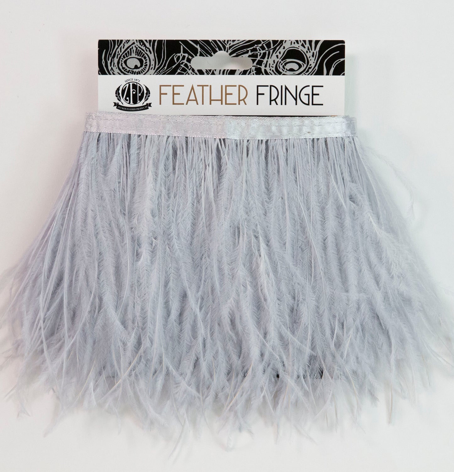 Ostrich Feather Fringe 2PLY - Silver