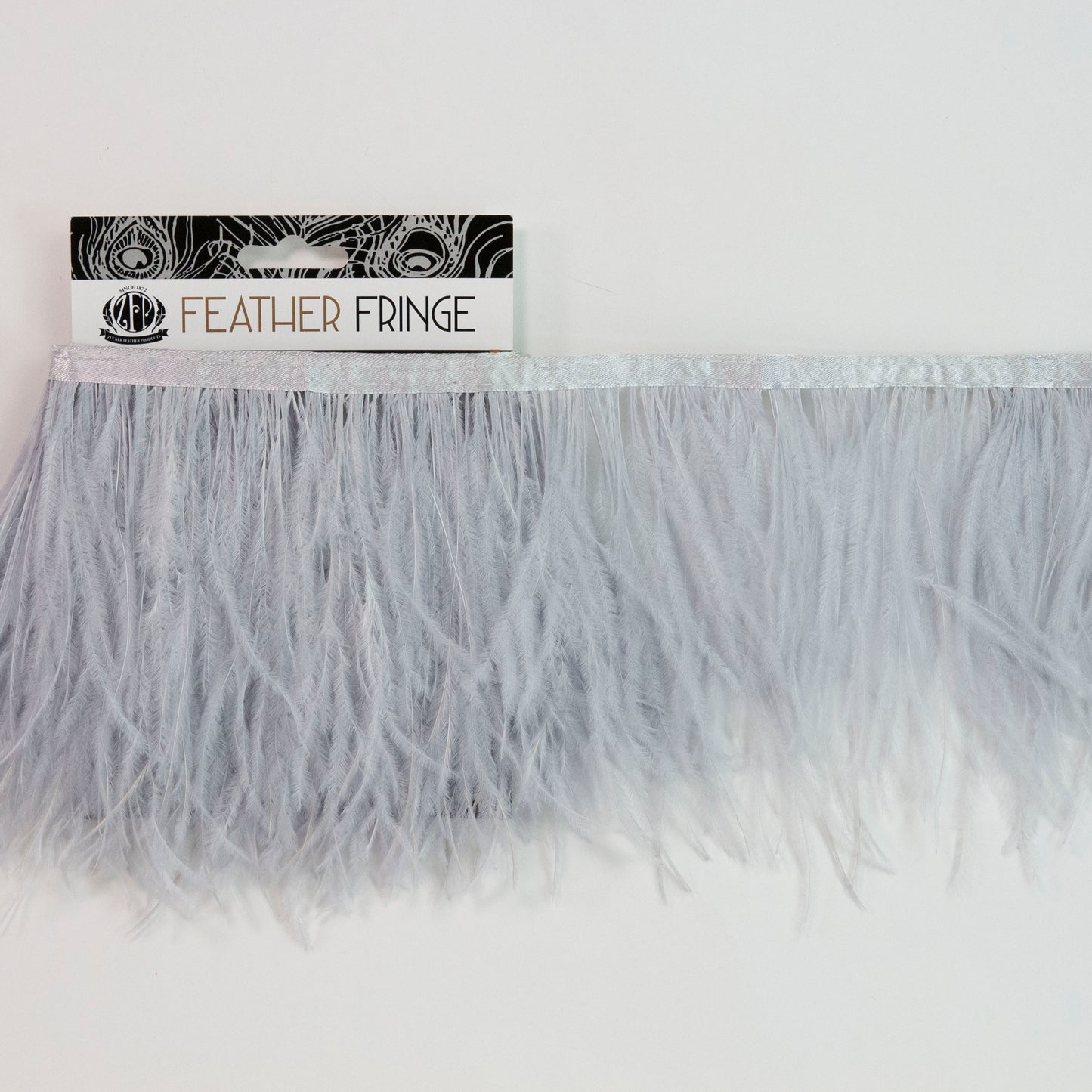 Ostrich Feather Fringe 2PLY - Silver