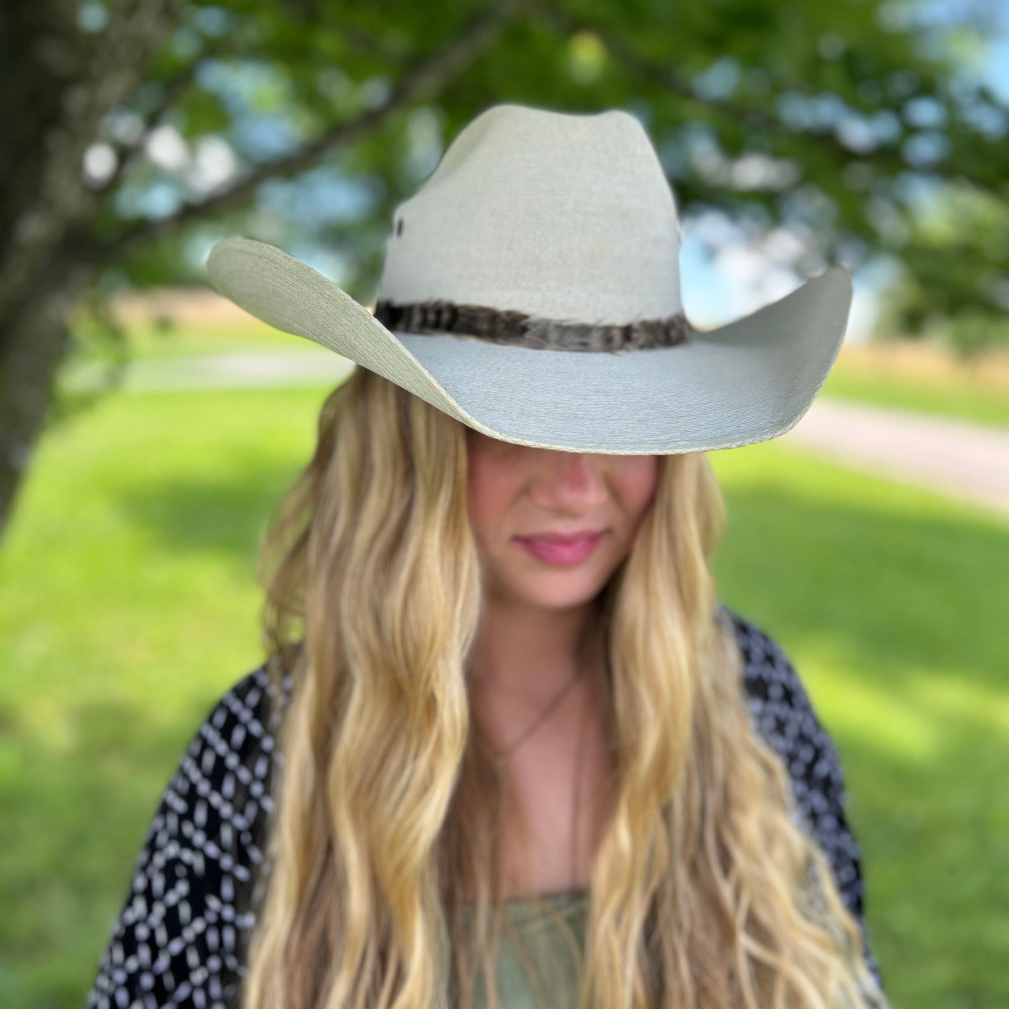 Natural Grey Chinchilla Rooster Feather Hat Band