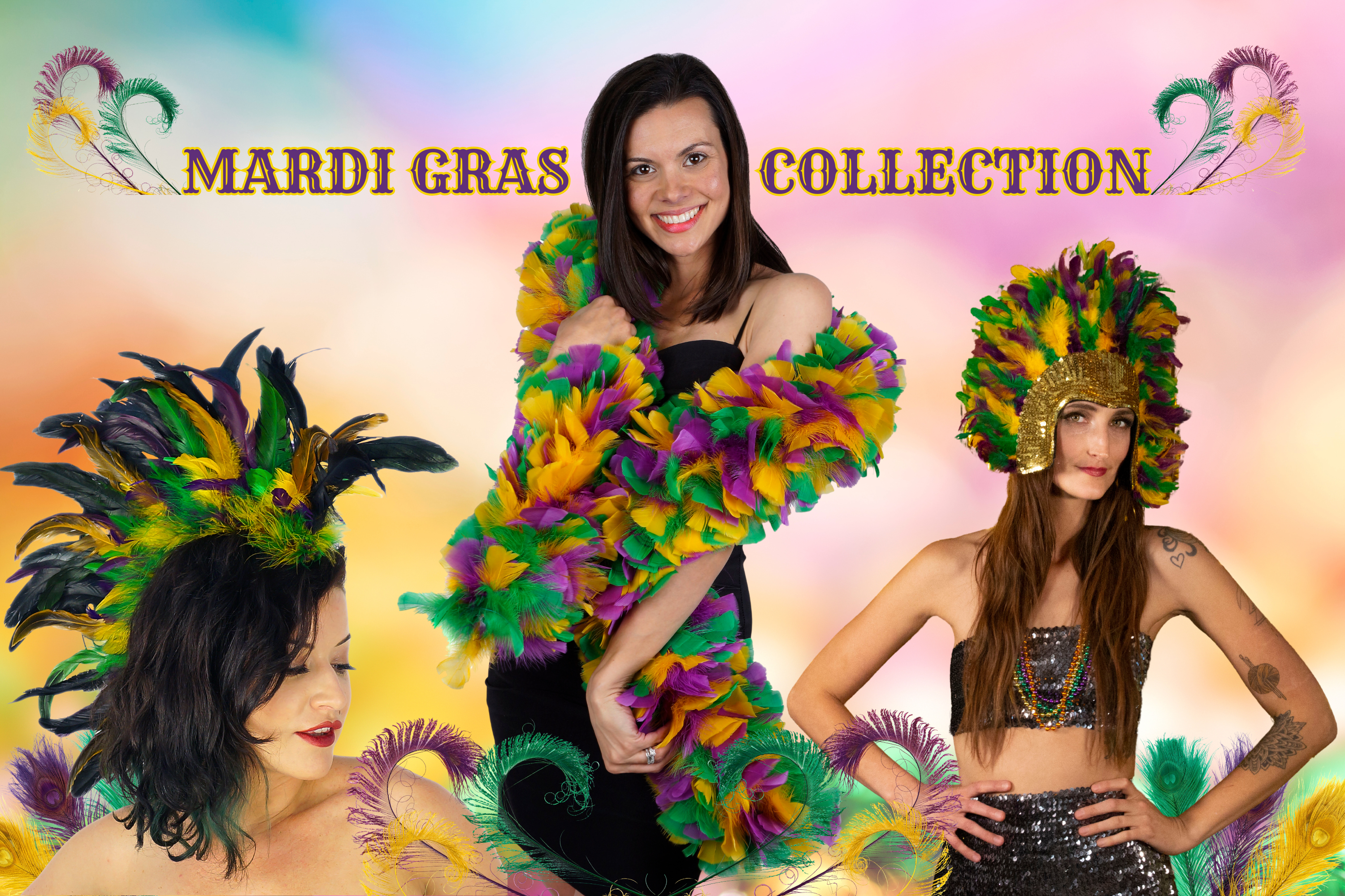 Mardi Gras Boa - Feather Boas - Party Beads, Medallions, Leis and Boas