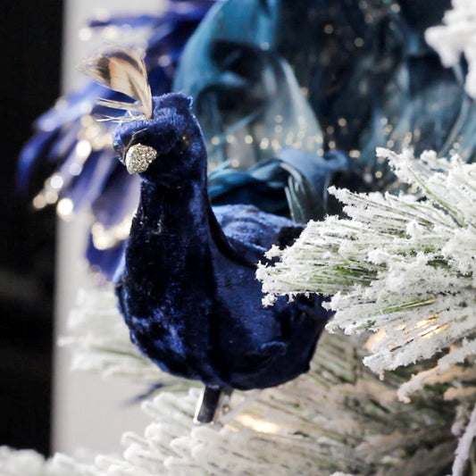 Navy Blue Peacock Ornament