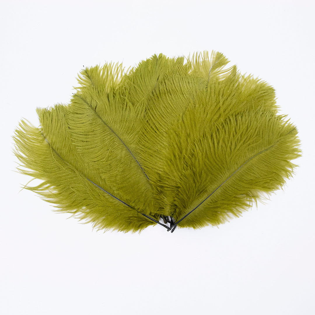 Ostrich Feathers 9-12" Drabs - Olive