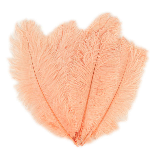 Large Ostrich Feathers - 17"+ Drabs - Apricot Blush