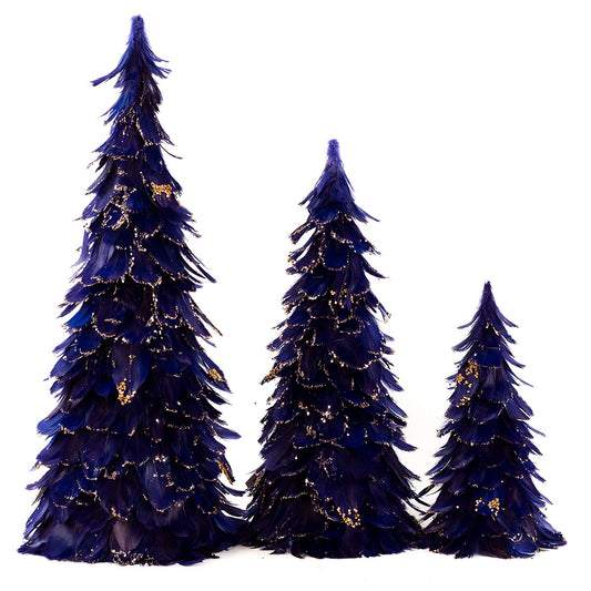 Decorative Brown Feather Trees Set of 2