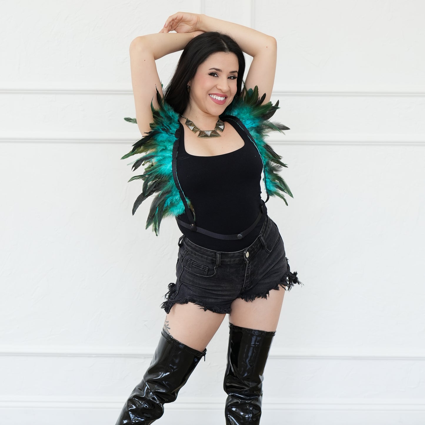 Dakota Feathers Up Harness - Dark Aqua