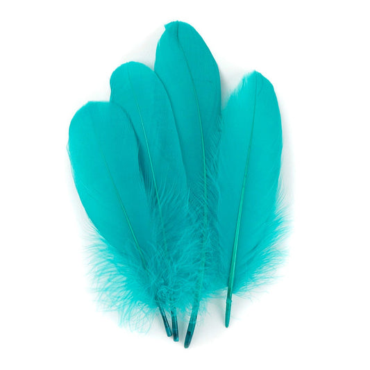 Bulk Bulk Goose Pallet Feathers 6-8 Inch - 1/4 LB - Aqua Marine