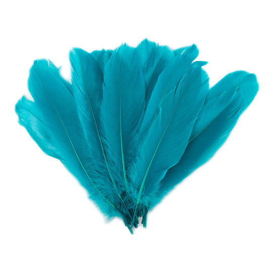 Goose Satinette Feathers Dyed - AQUAMARINE - 1/4 lb