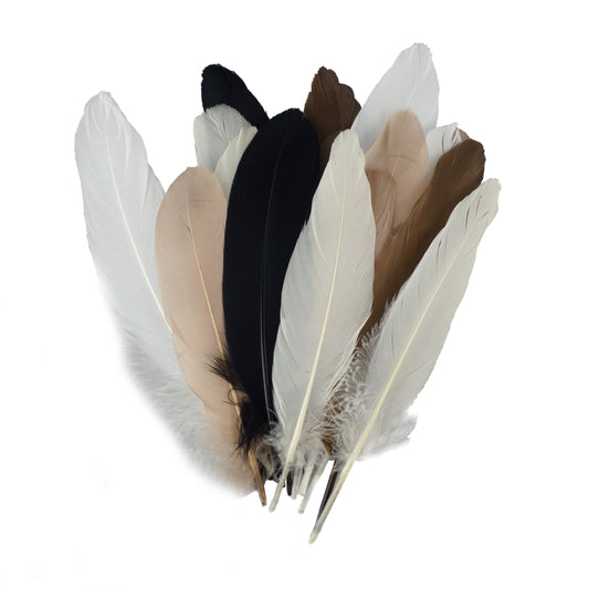 Dyed Goose Pallet Feathers - Neutral Mix