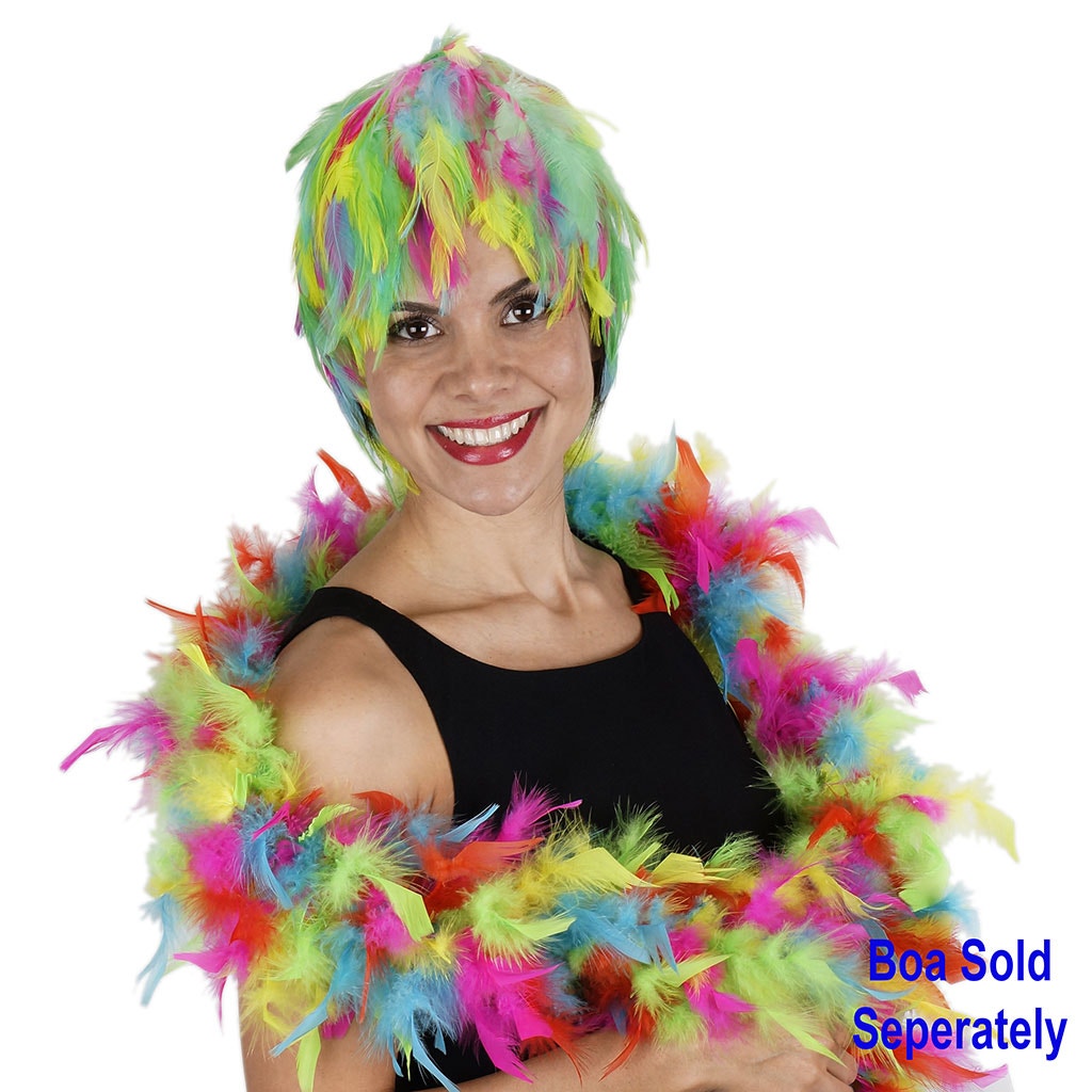 Hackle Feather Wig-Multi Colors - Bright Mix