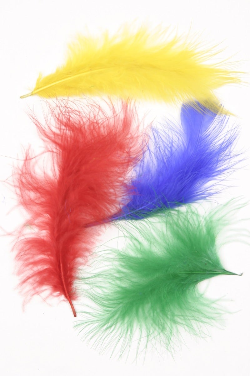Loose Turkey Marabou Mix Dyed Feathers-Assorted Mix