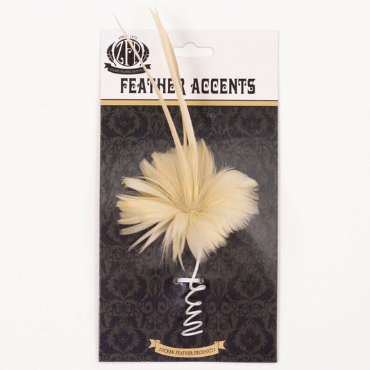 Feather Floral Pick w/Goose-Beige