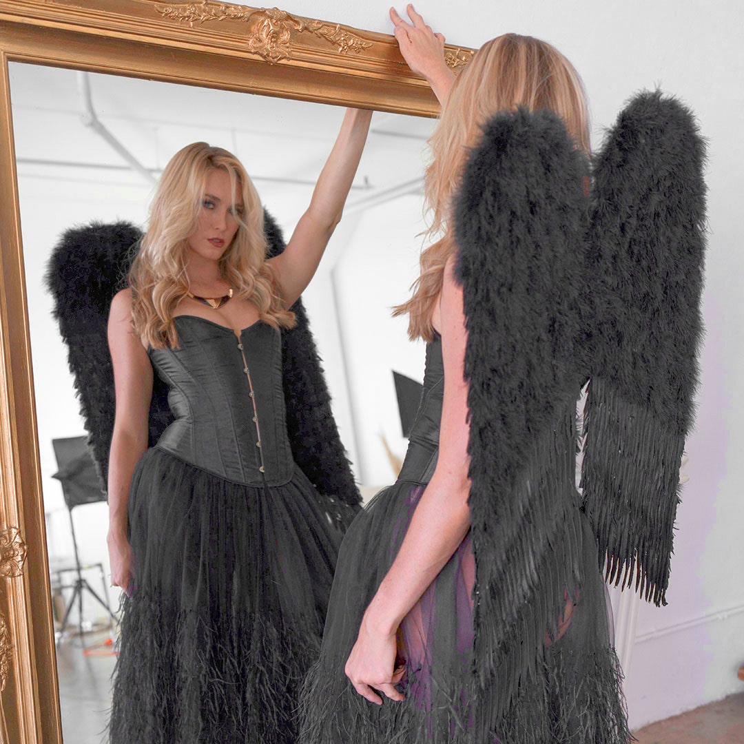 Large Angel Costume Wings-Black