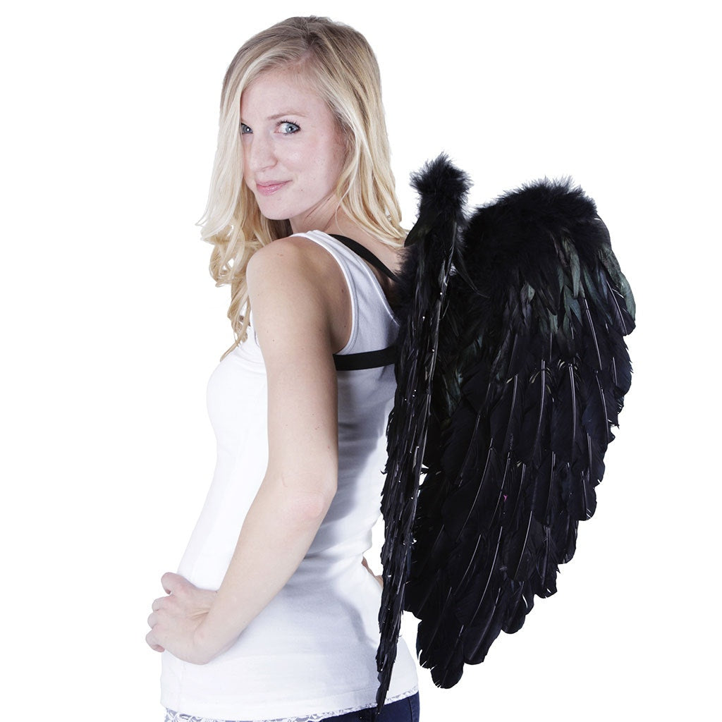 Black Feather Wings, Large Black Angel Feather Wings, Dark Angel Wings buy