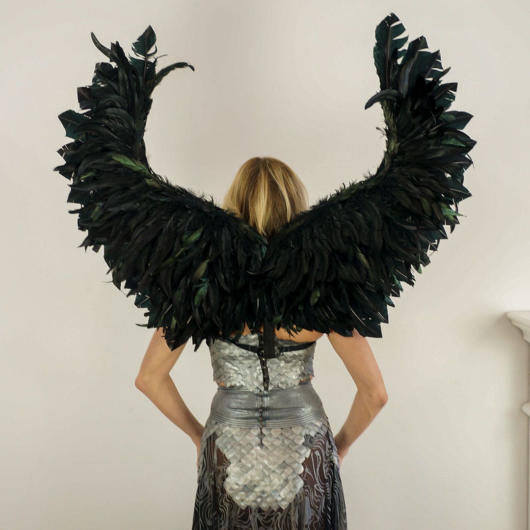 Phoenix Firebird Feather Wings - Black
