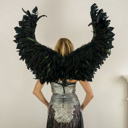 Phoenix Firebird Feather Wings - Black
