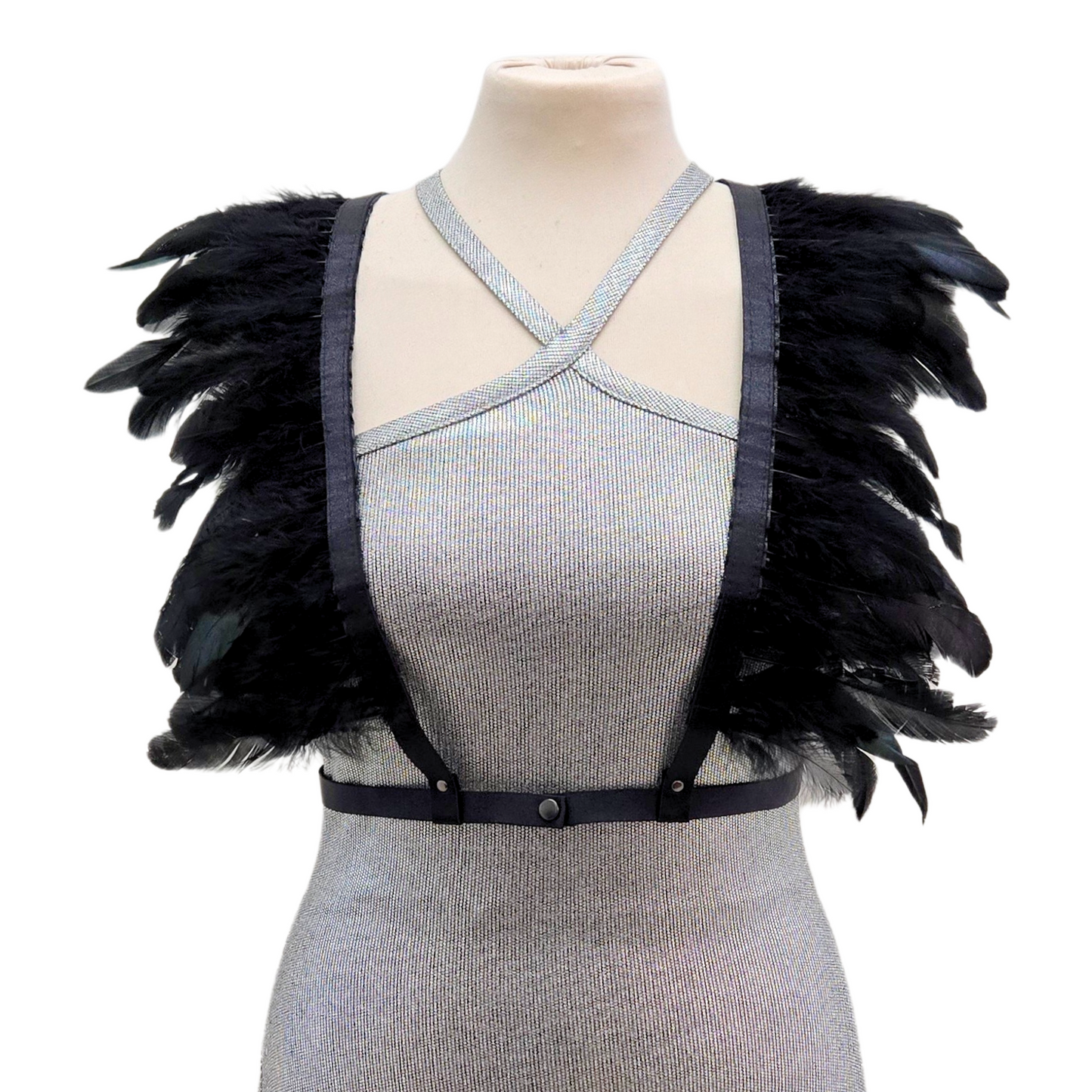 Dakota Feathers Down Harness - Black Iridescent