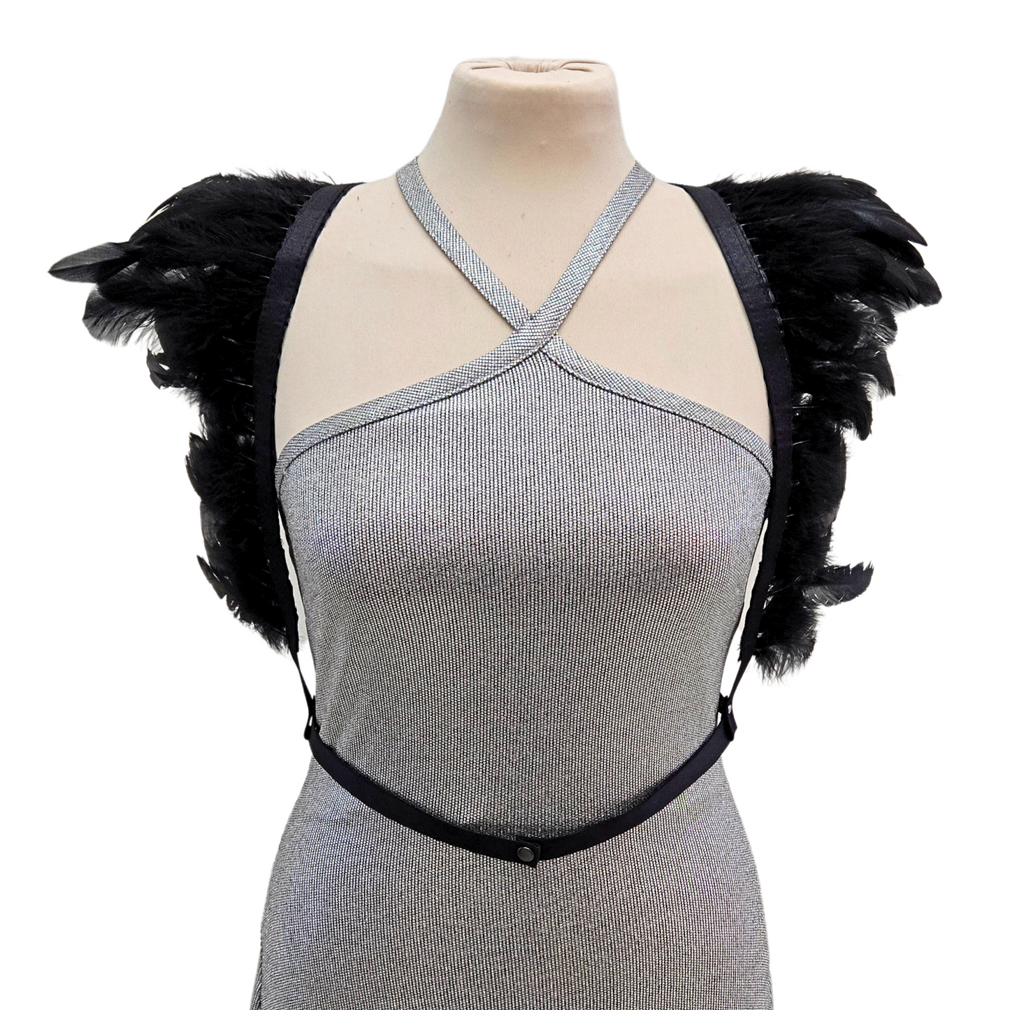 Dakota Feathers Down Harness - Black Iridescent