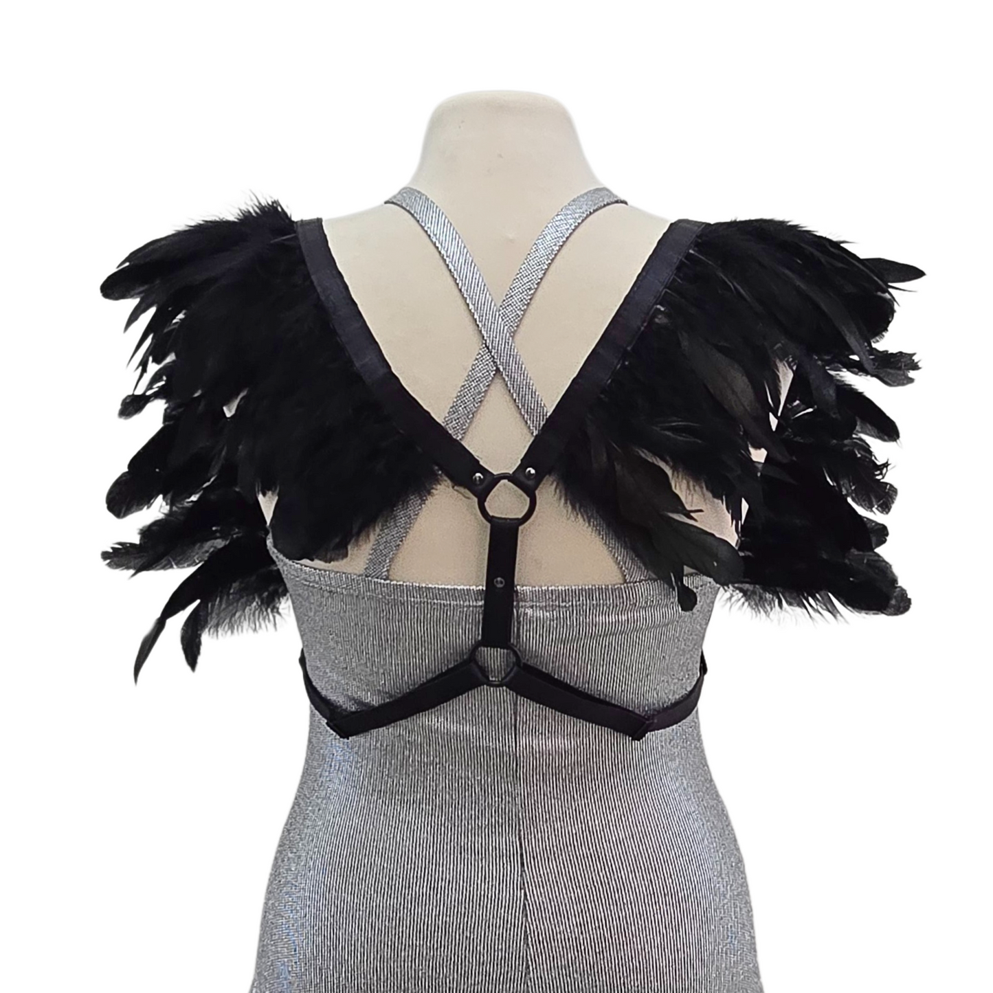 Dakota Feathers Down Harness - Black Iridescent