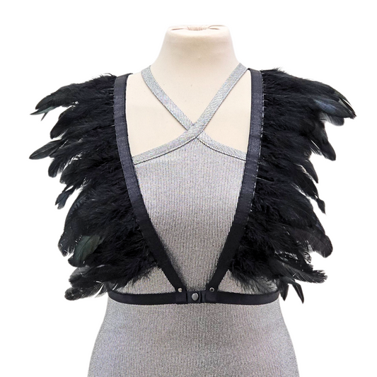 Dakota Feathers Down Harness - Black Iridescent