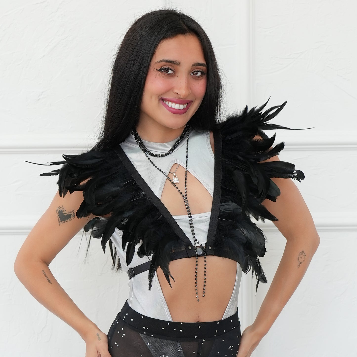 Dakota Feathers Up Harness - Black Iridescent