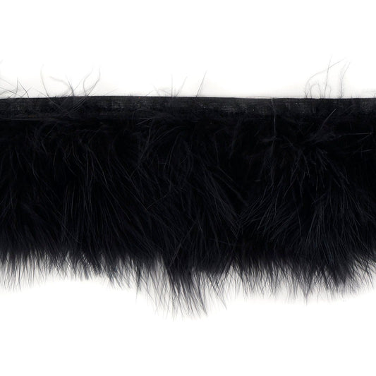 Marabou Feather Fringe Black