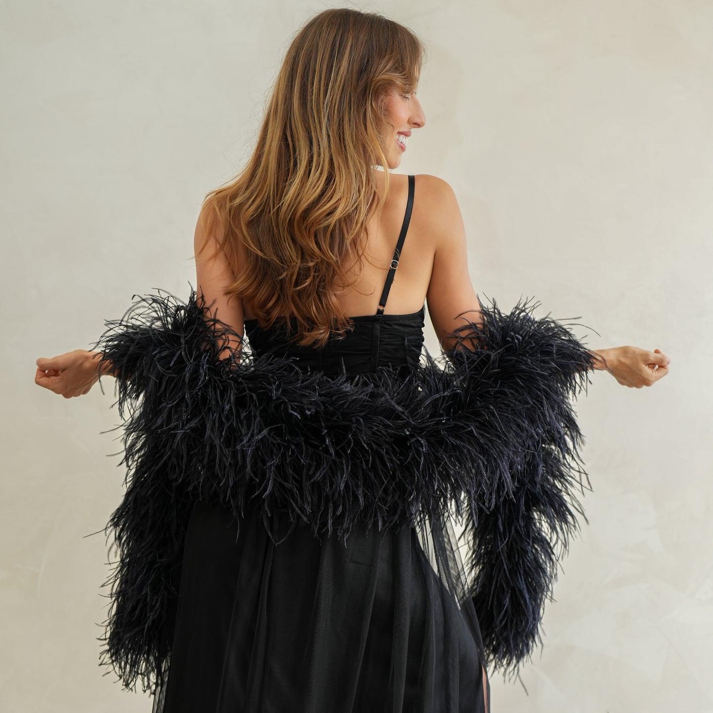 Black 6 Ply Ostrich Feather Boa