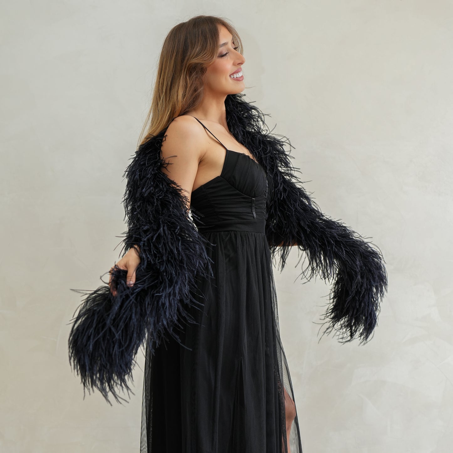 Black 6 Ply Ostrich Feather Boa