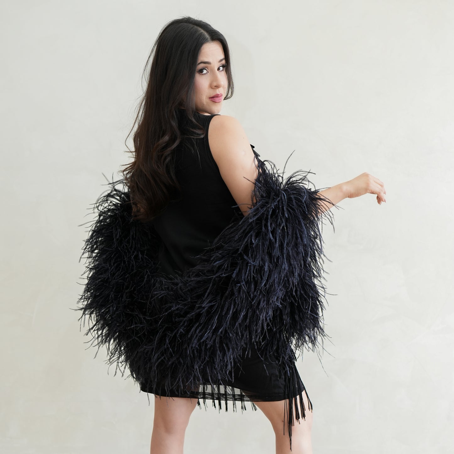 Black 10 Ply Ostrich Feather Boa