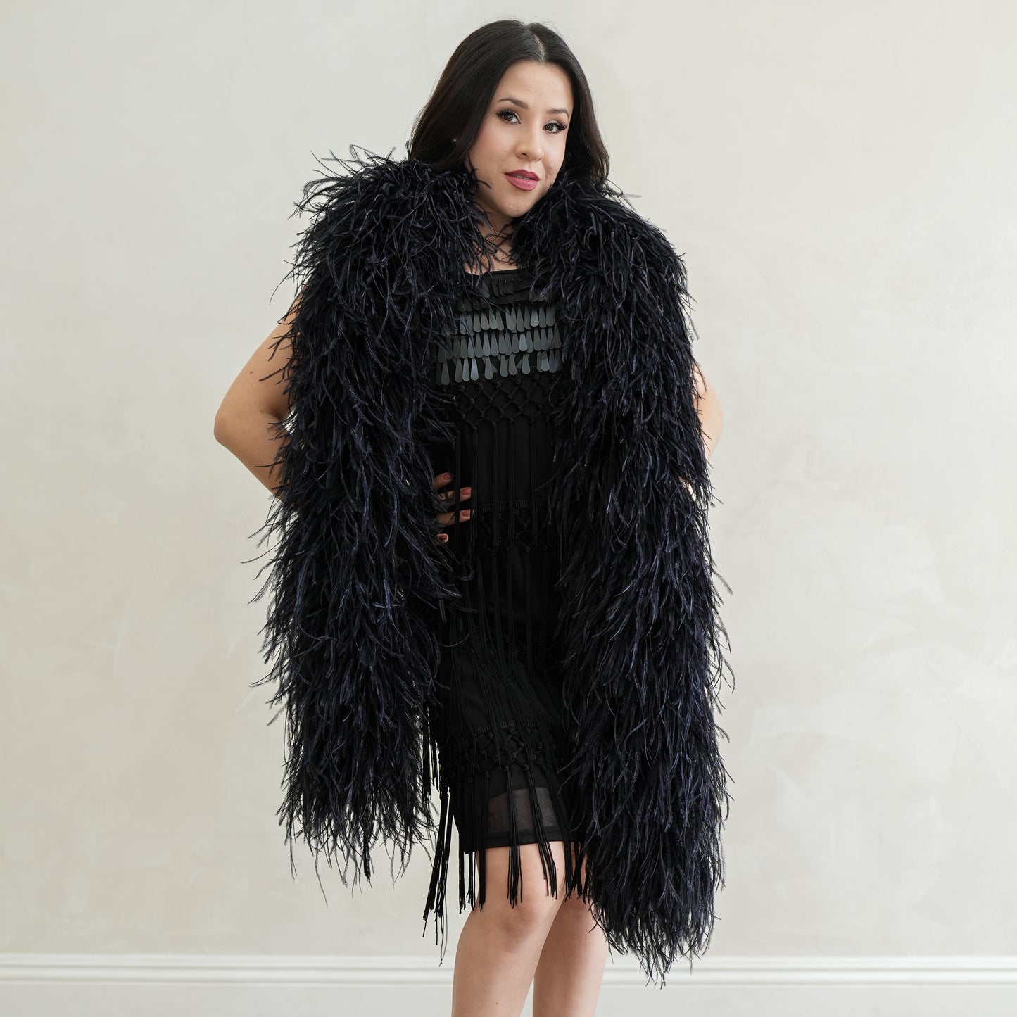 Black 10 Ply Ostrich Feather Boa