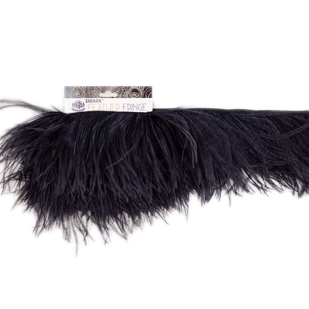 Fringe Trim | Ostrich Feathers 5-5 ½” | Black | 2 Yard 2 Ply