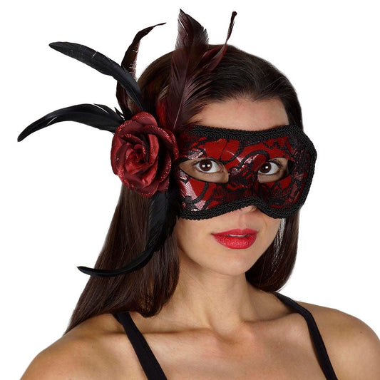 Red Feather Mask Red/Black