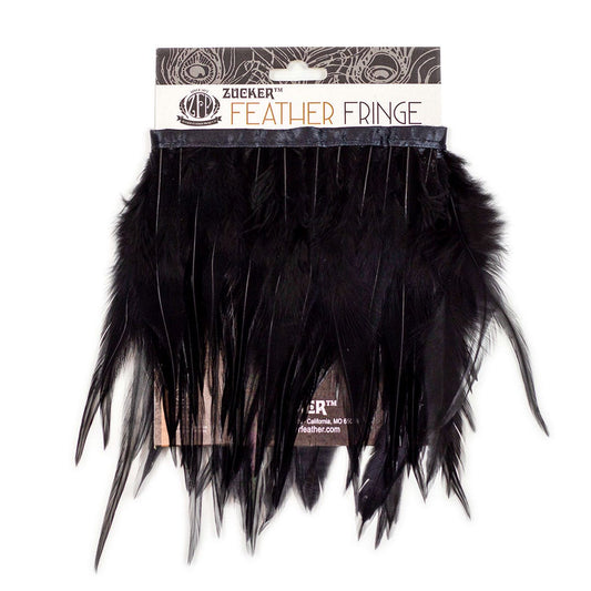 Rooster Saddle Fringe on Bias 6-8" x 1 YD-Black