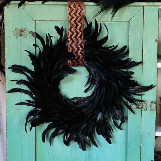 Black Feather Wreath