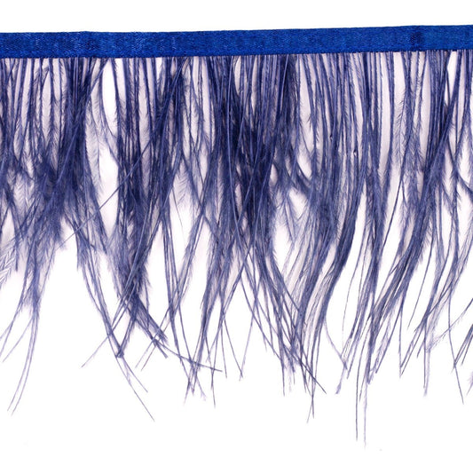 One-Ply Ostrich Feather Fringe - 1 Yard - Denim