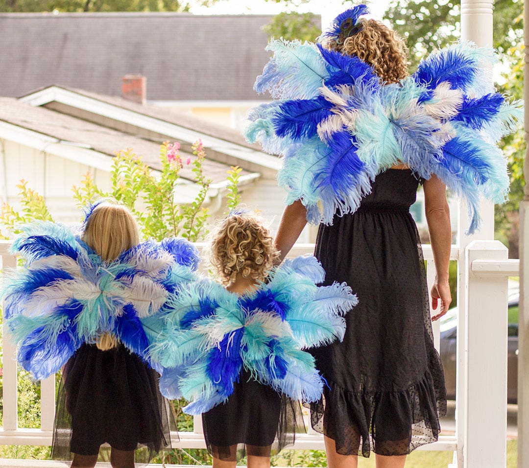 Small Peacock and Ostrich Feather Hair Clip