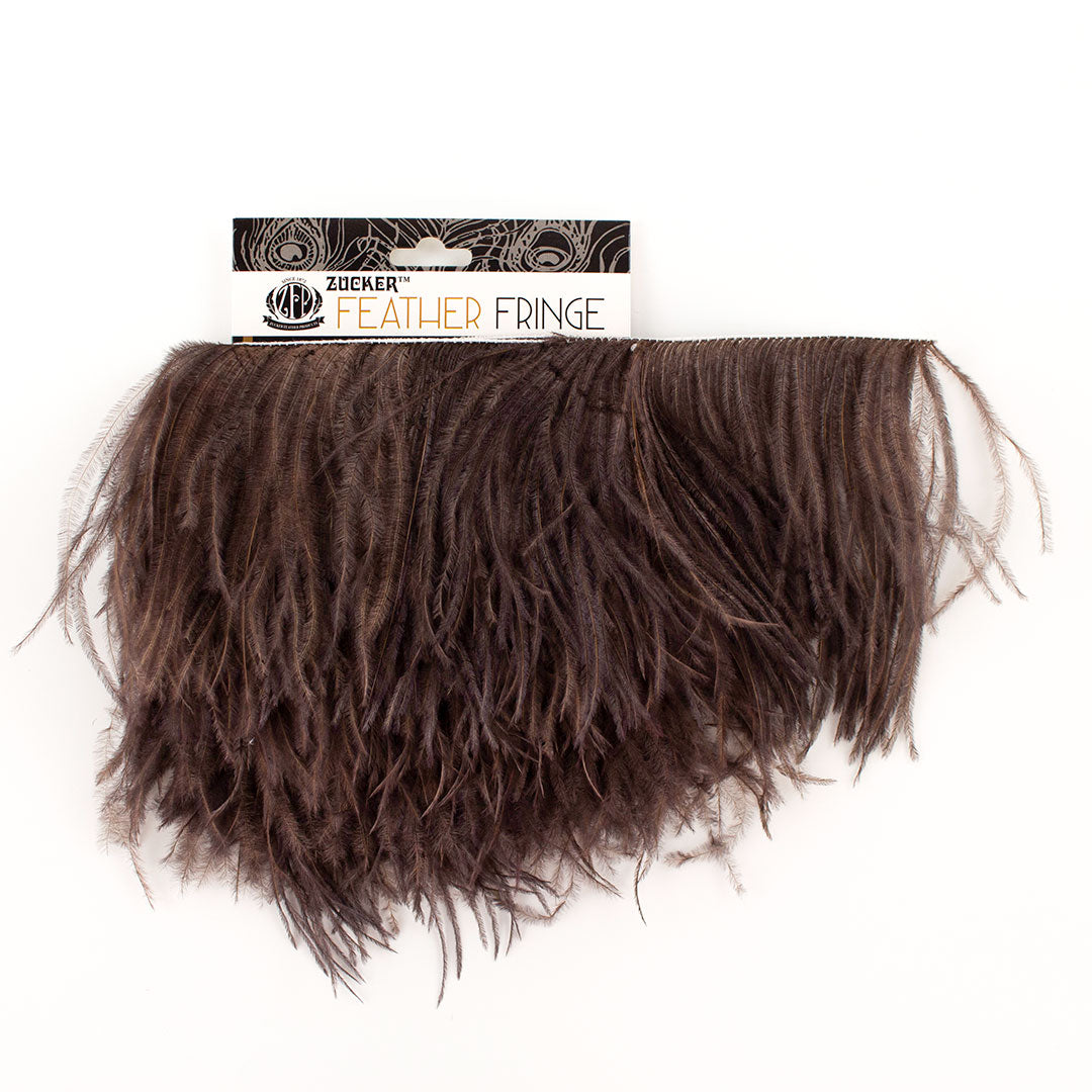 Brown Ostrich Feathers Fringe 2 Ply
