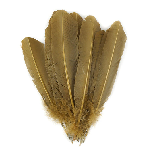 Bulk Turkey Quills by Pound - Right Wing - Camel