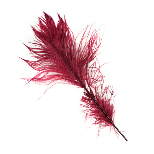 Imperfect Ostrich Feather Drabs 13" - 1/4 lb - Burgundy