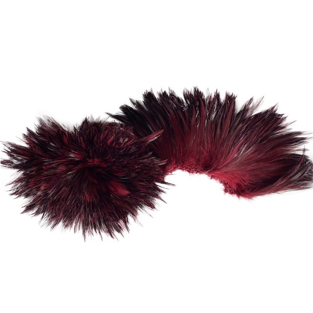 Strung Rooster Hackle Furnace Feathers 4-6" - Fig