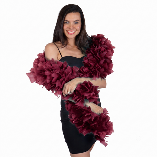 Turkey Boa 8-10 inch diameter   2yd --Burgundy