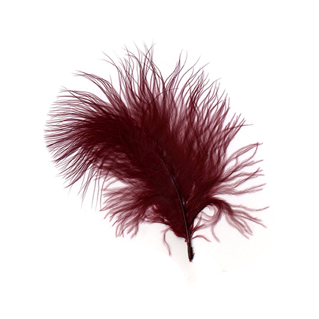 Loose Turkey Marabou Feathers 3-8" Dyed - Burgundy