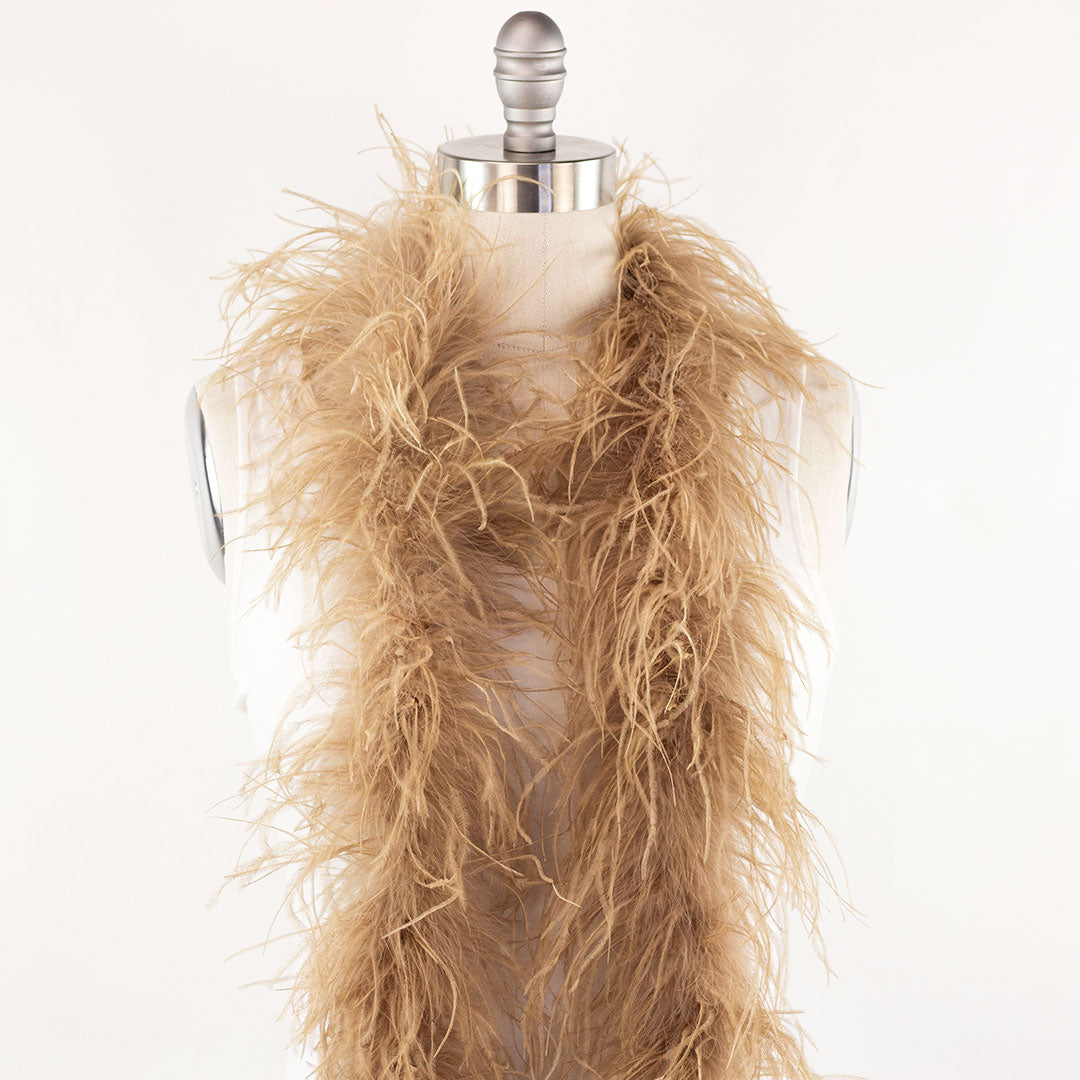 Camel Beige 2 Ply Ostrich Feather Boa