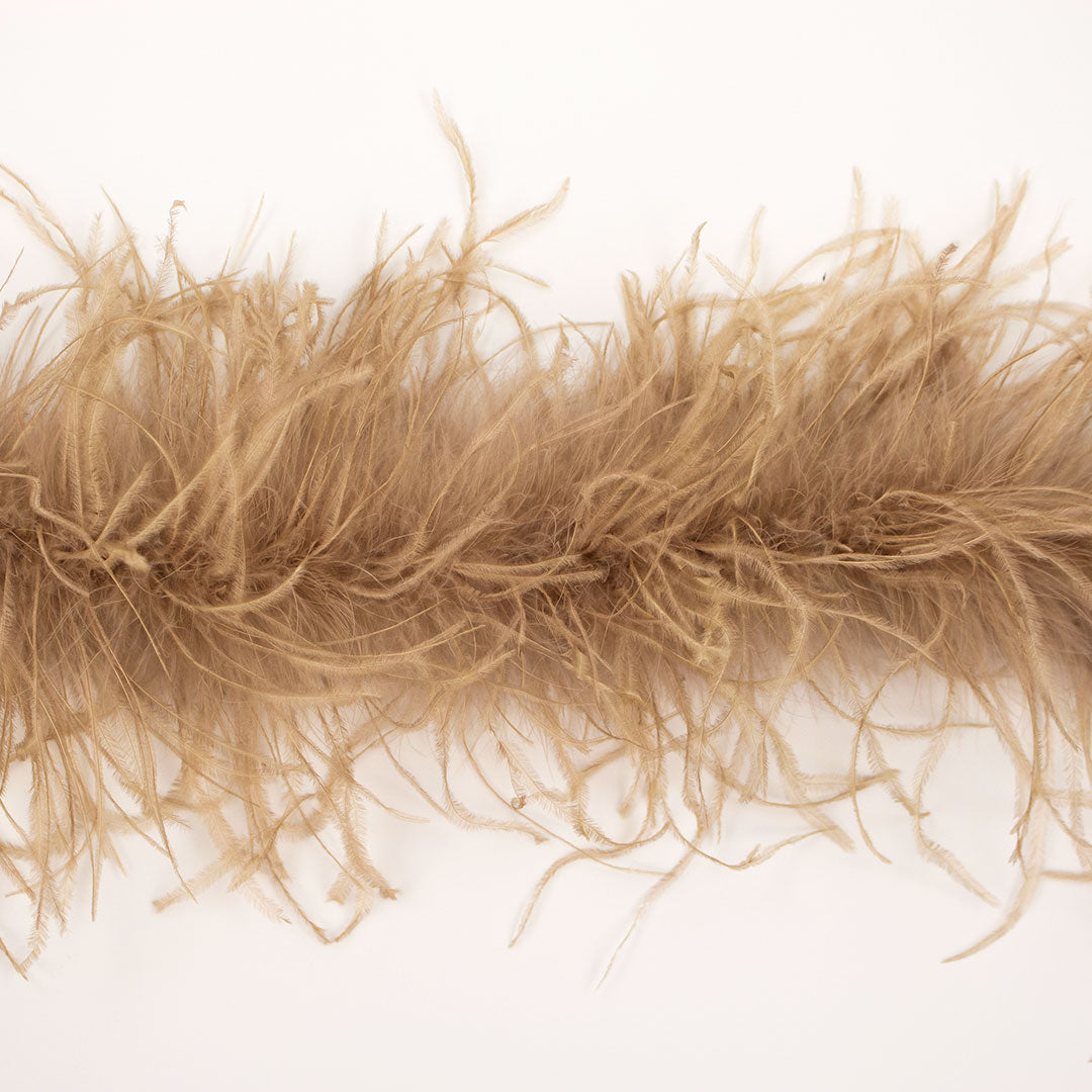 Camel Beige 2 Ply Ostrich Feather Boa