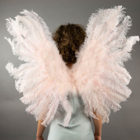 Large Ostrich Feather Wings - Champagne